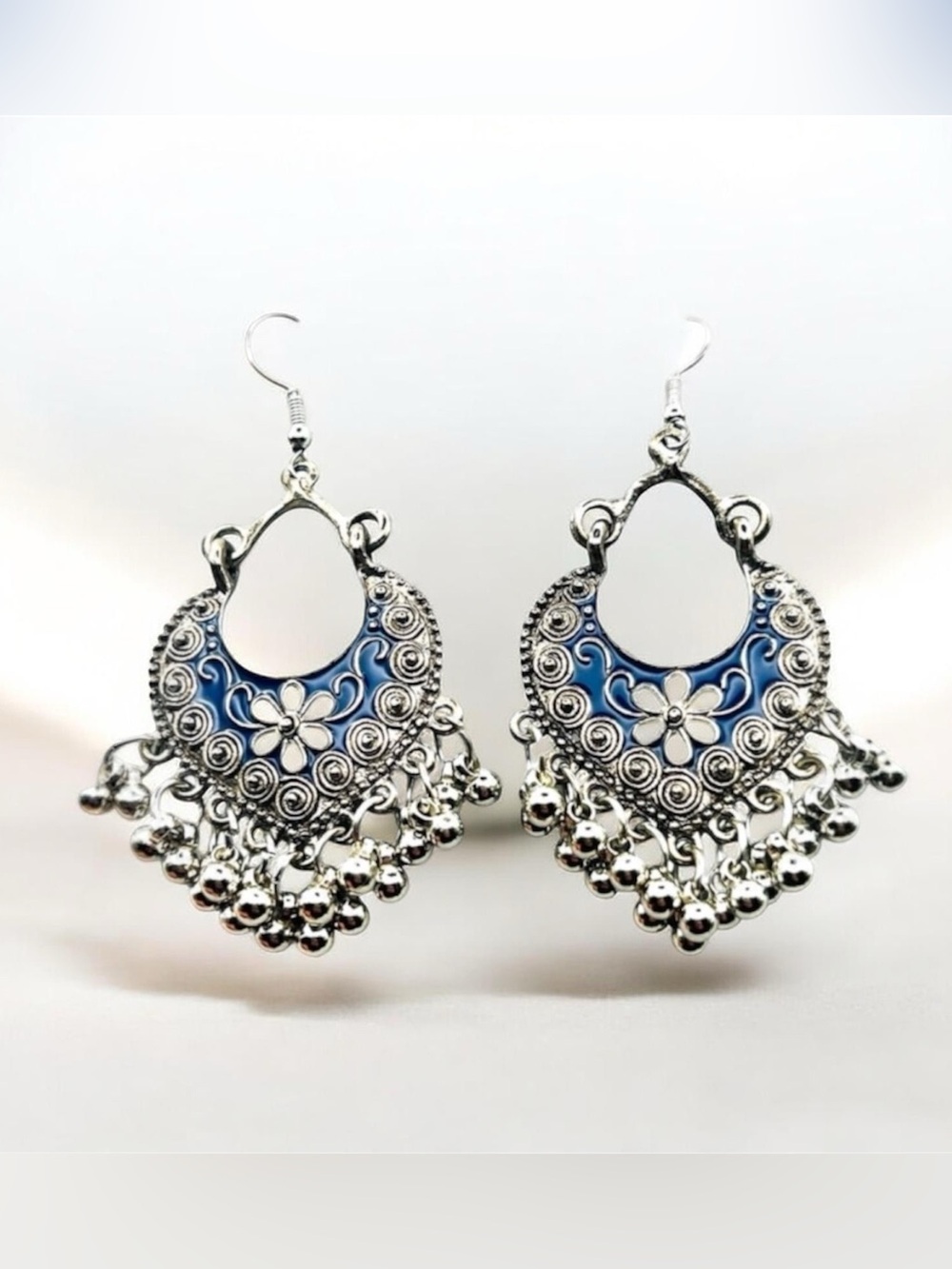 Boho Floral Statement Drop Earrings Tassel Dangle